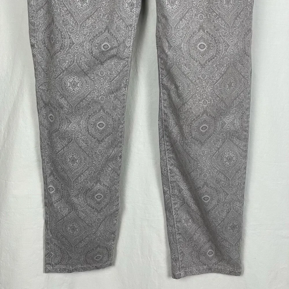 NYDJ High Rise Gray Paisley Skinny Denim Jeans - Women’s 2‎